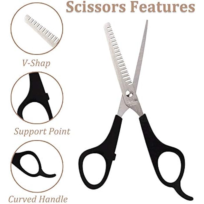 3 Pcs Hairdressing Scissors Set, Pet Hair Cut, Hair Cutting Scissor,Thinning Barber Scissors Hair Cutting Shears or Salon, Home, Men, Women and Pet. … (Black-new) - Image 4
